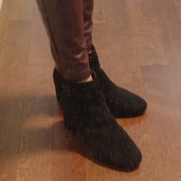 Vegan Suede Chunky Heel Booties - Picture 5 of 11
